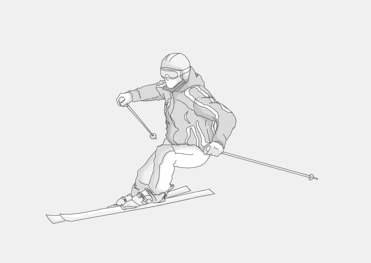 illustration of person skiing