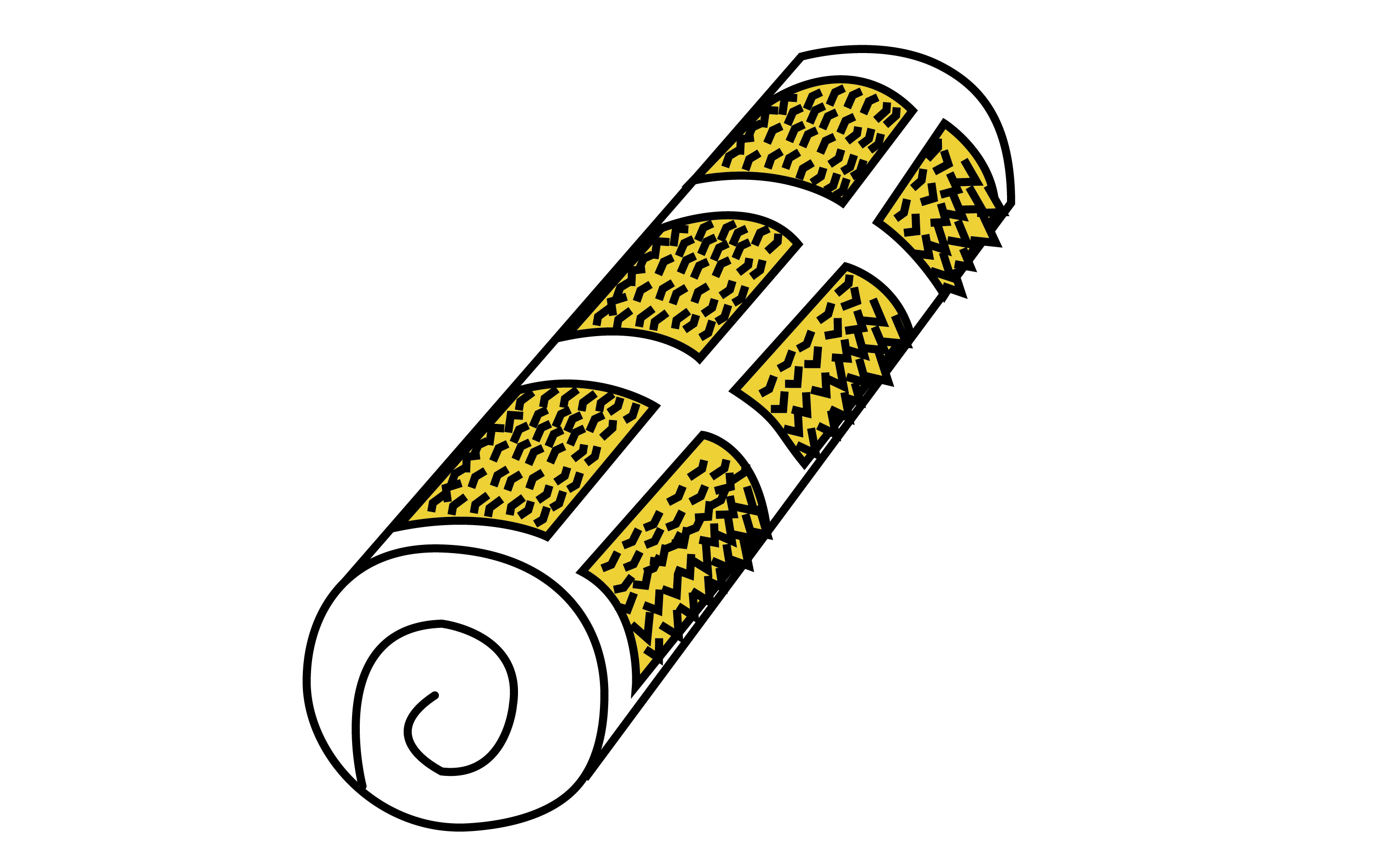 illustration of the rough abrasive blanket rolled up